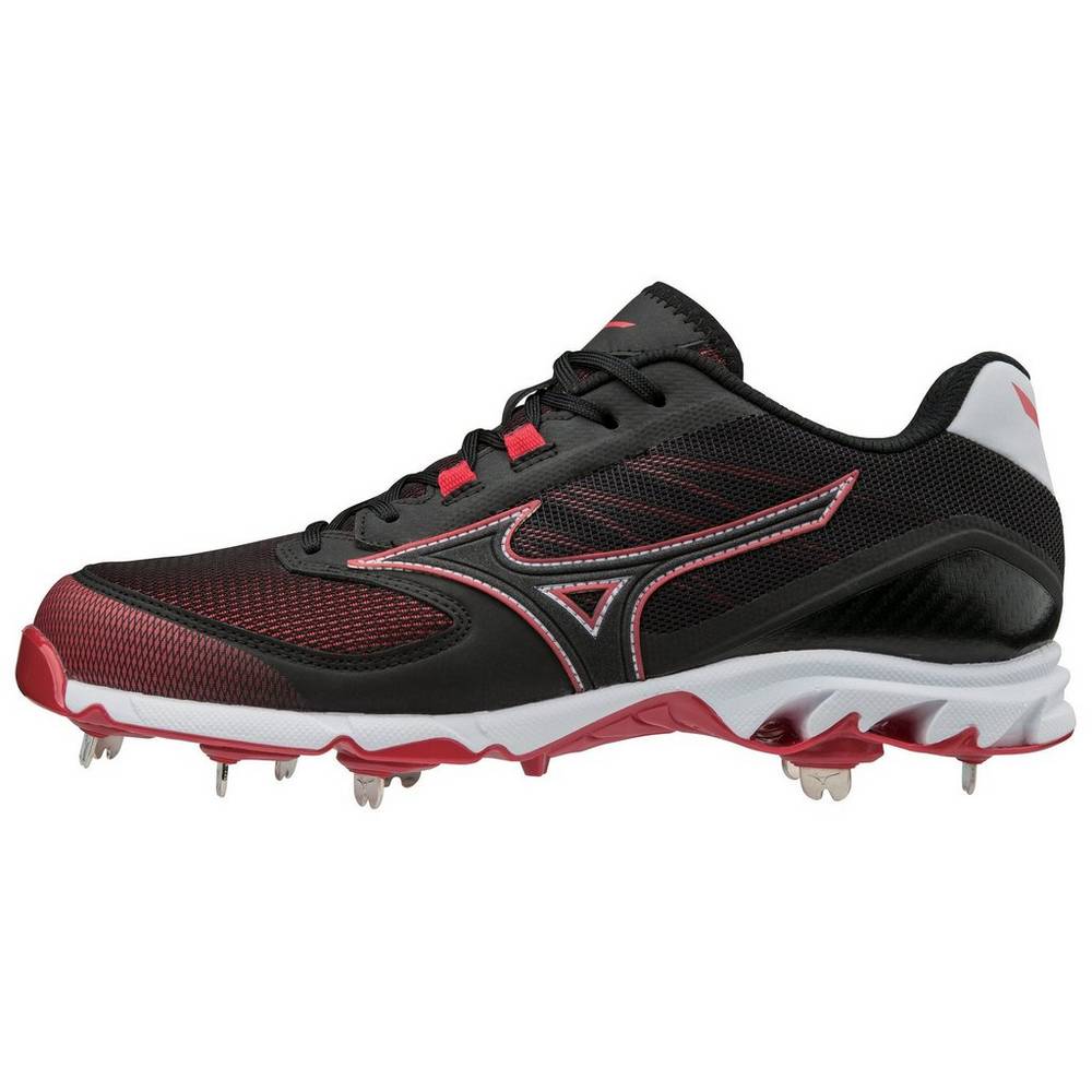 Mens Mizuno 9-Spike Dominant 2 Low Metal Baseball Cleats Black/Red Philippines (YWQKVU320)